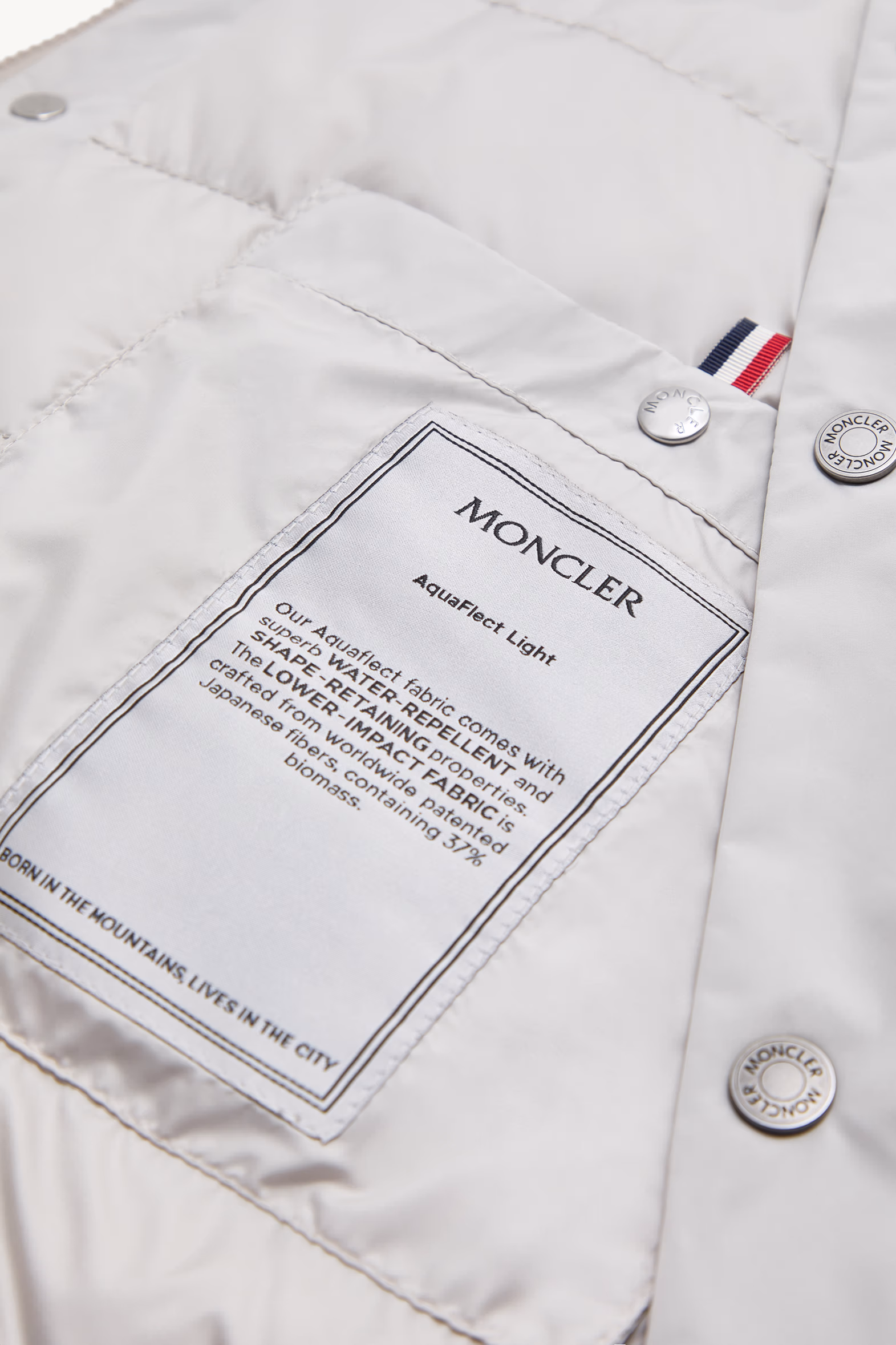 Plumífero corto con ribetes de piel Lanques Hombre Gris Hielo Moncler 8